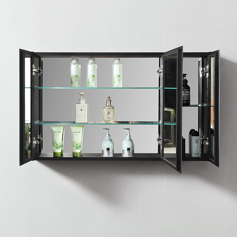 Space Aluminum Mirror Cabinet Hanging Wall Style Bathroom Mirror Solo with lamp defogging concealed mirror case Makeup Room Intelligent Bathroom Mirror