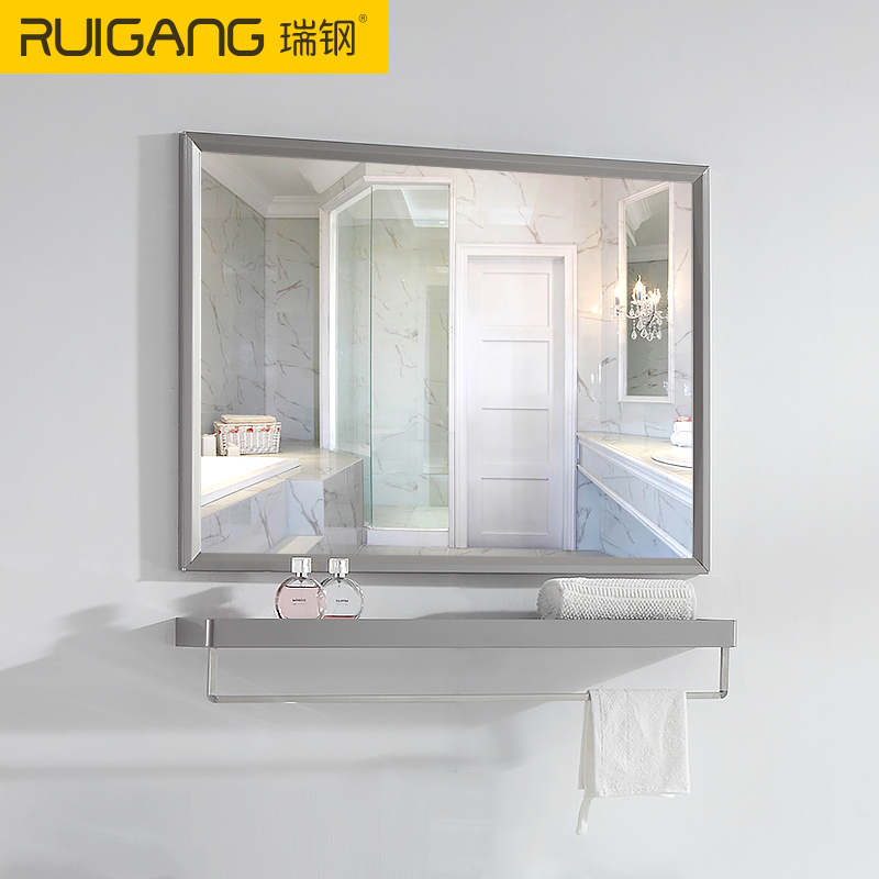 Toilet Bathroom Vanity Mirror Toilet Sink Stainless steel Wall-mounted vanity mirror with shelf Towel bar