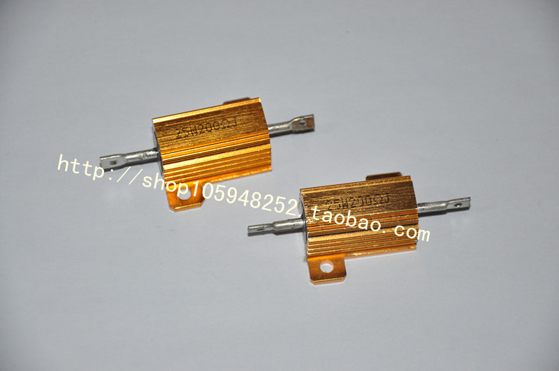 Gold Aluminum Shell Resistance 25W200 Ohm Precision Aluminum Shell Resistance RX24-25W200RJ