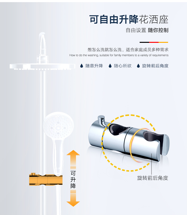 德国高仪 德国进口 升级经典款 恒温花洒套装 图15
