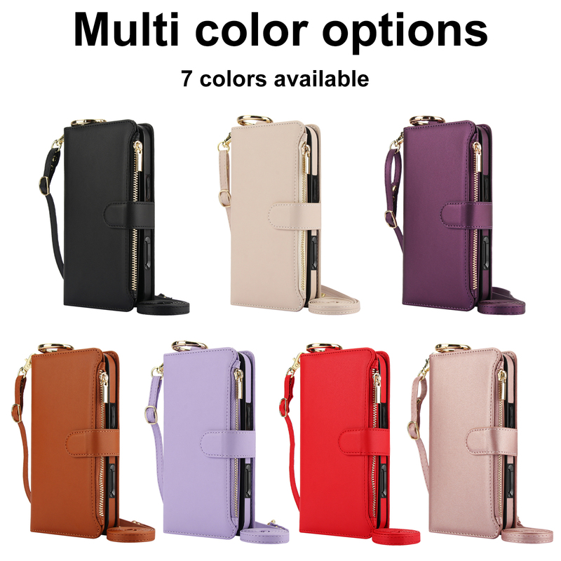 Suitable for Apple iPhone 17 16 15 14 13 12 11 Promax Ring Multi-Function Wallet Style Cross-Body Lanyard Leather Case Xsmax Xr X 78Plus Se3 Multi-Card Protective Case Suitable for Apple iPhone 17 16 15 14 13 12 11 Promax Ring Multi-Function Wallet Style Cross-Body Lanyard Leather Case Xsmax Xr X 78Plus Se3 Multi-Card Protective Case