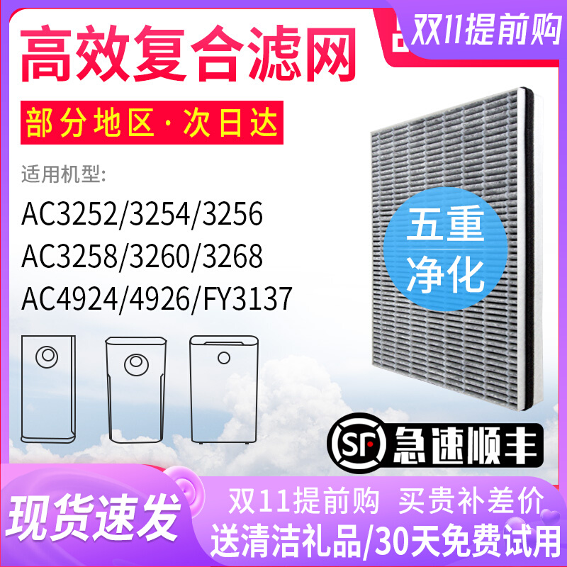Adapt to Philips FY3137 air purifier filter AC3252 3254 3256 3260 4924 filter element