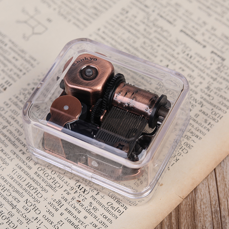 Transparent square Eight soundbox Creative Mini clockwork Music Box Pandora Heart birthday present to girlfriend boy