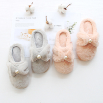 Autumn and winter new cotton slippers bow knots soft and comfortable floor cotton slippers cotton Slipper womens slippers