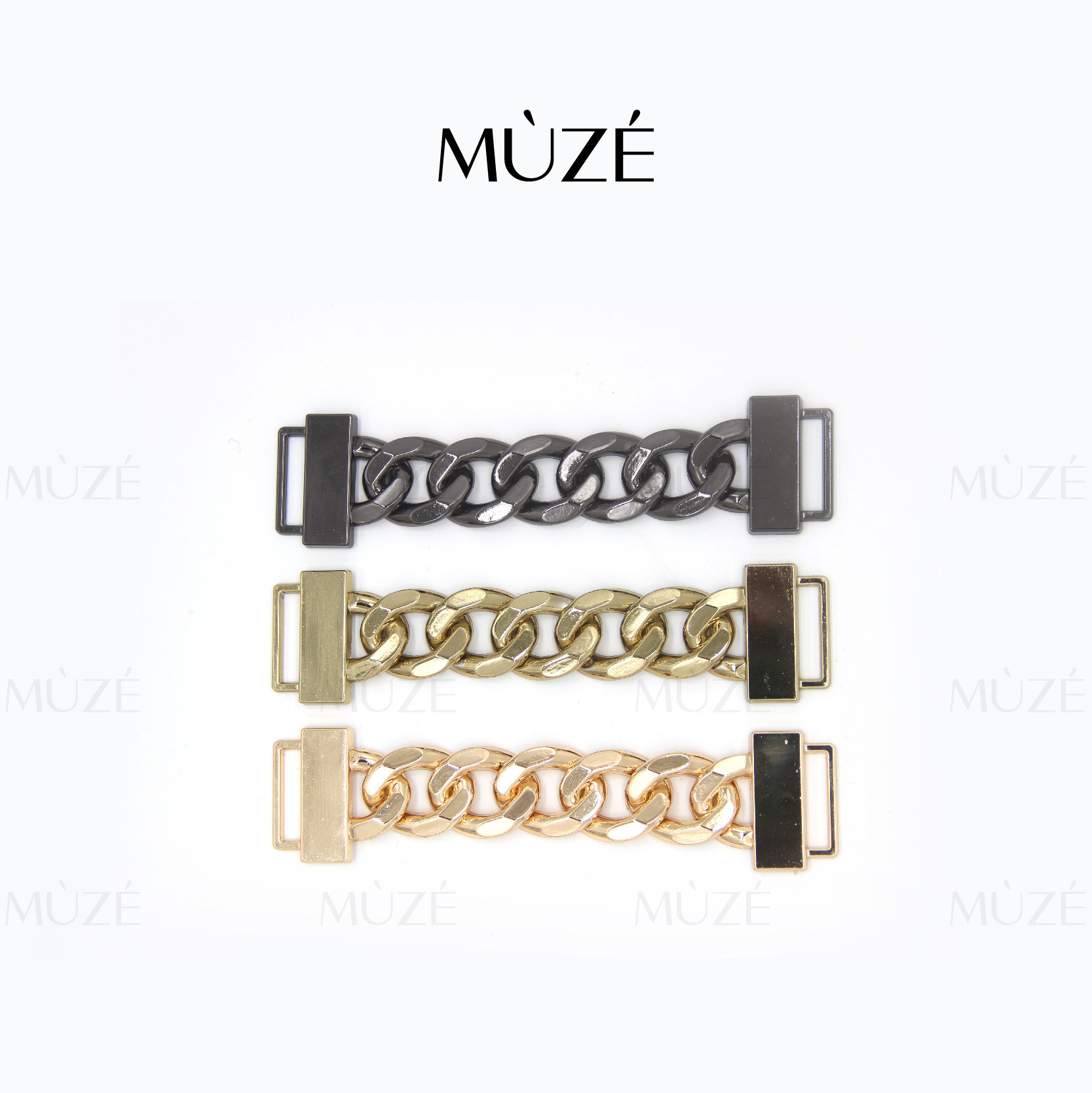 Exaggerated Metal Accessories DIY European and American rap currents Three-color hip-hop chain Little crowddesign Korean version 100 hitch chain