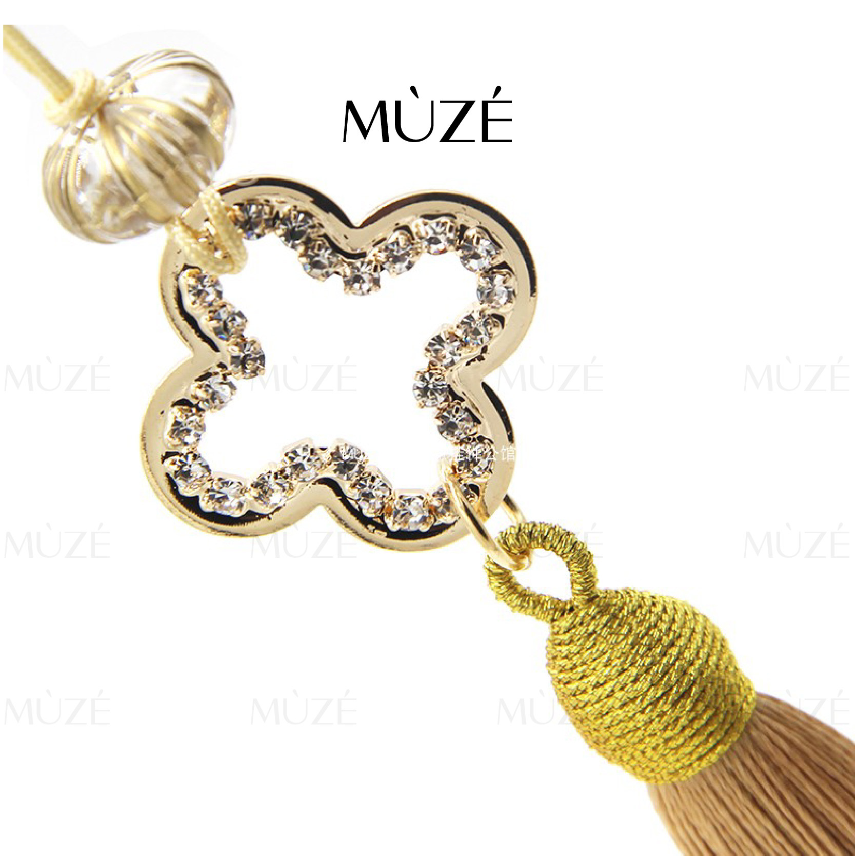 Diamond silk satin elegant fine hanging decoration curtains drapes Pillow Clothing 4 Leaf grass DIY bag decorated with car