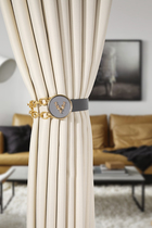 Sample room Garching arms Alloy Deer Head Light Lavish Strap A Pair Of Leather Chain Curtains Tie Rope Without Punching