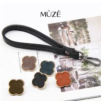 2 6cm alloy with leather four-leaf clover windproof buckle anti-light shawl Butterfly buckle coat decorative accessories DIY