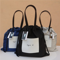 Simple handbag ab solid color casual large-capacity literary fan agb waterproof drawstring shoulder womens bag