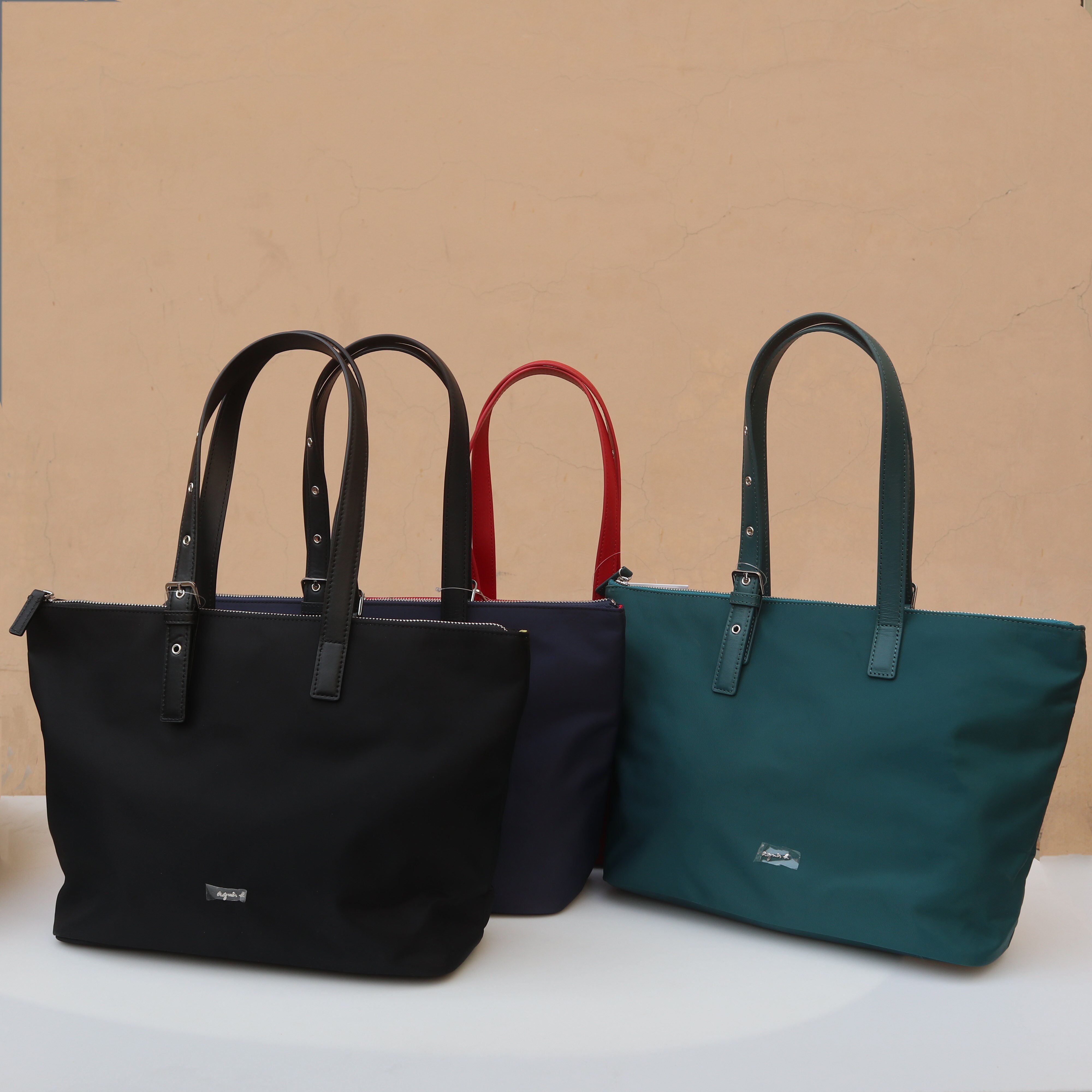 ag b simple solid color shoulder bag zipper handbag waterproof nylon dumpling bag women's bag