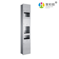 Concealed 304 stainless steel three-in-one tissue holder Three-in-one combination cabinet All-in-one machine trash can toilet paper box