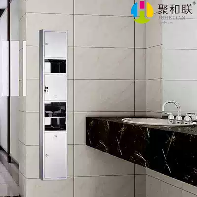 Surface-mounted three-in-one tissue holder wall-mounted tissue box cosmetic room toilet paper box with trash can factory direct sales