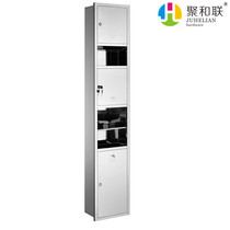 Tissue holder Toilet flush-mounted embedded toilet paper box Wall-mounted stainless steel tissue box Three-in-one toilet paper box