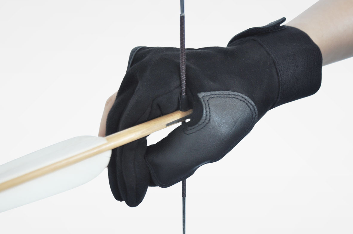 Traditional archery gloves (pair) - thumb buckle string Mongolian bow road Chinese archery hands