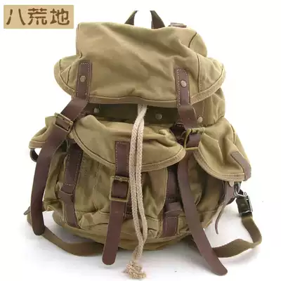 Eight Wasteland World War II backpack casual canvas travel bag literary schoolbag retro backpack men's shoulder bag paratrooper bag