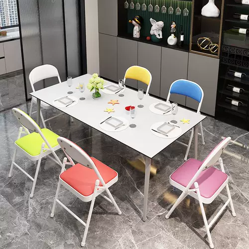 Простой табурет со спинкой, домашний складной стул, портативный офисный стул, конференц-стул, компьютерный стул, обеденный стул, стул для общежития