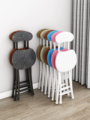 Складной стул, переносной домашний обеденный стул, стул со спинкой, учебный стул, стул для студенческого общежития, простой компьютерный стул, круглый табурет