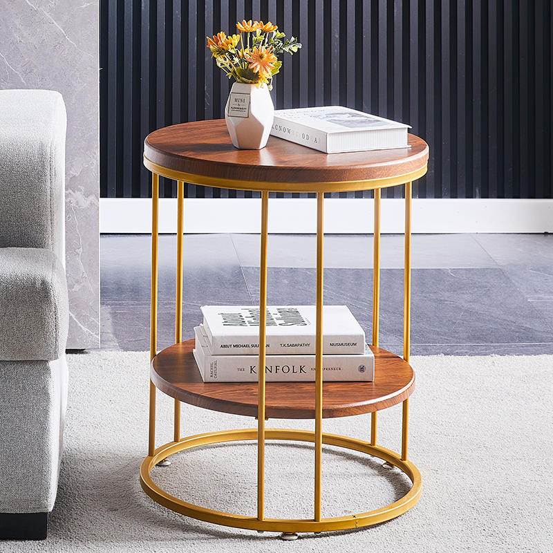 Nordic living room imitation marble sofa side a few small apartment coffee table wrought iron round table mini bedroom double bedside table