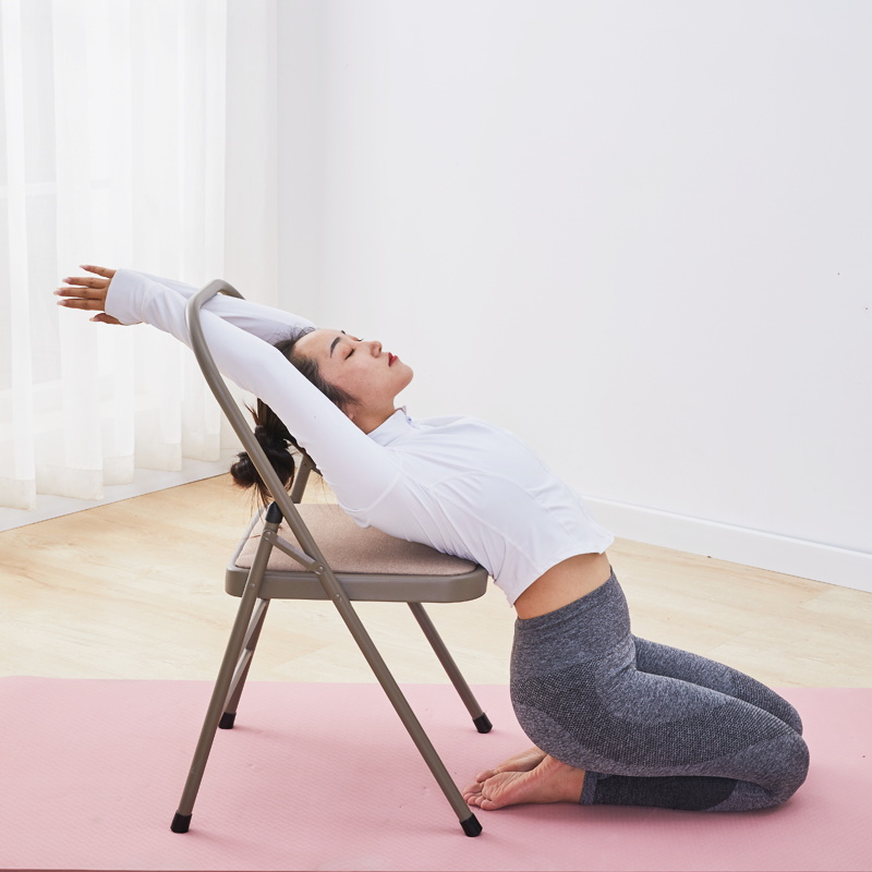 Yoga chair stool auxiliary chair home folding chair thickened Iyengar yoga folding chair yoga auxiliary chair