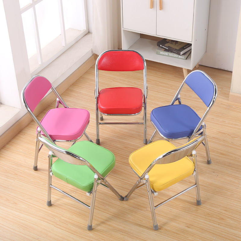 Folding Chair Children Chair Elementary School Students Home Study Leaning Back Chair Desk Baby Stools Chair Dining Chair Stool