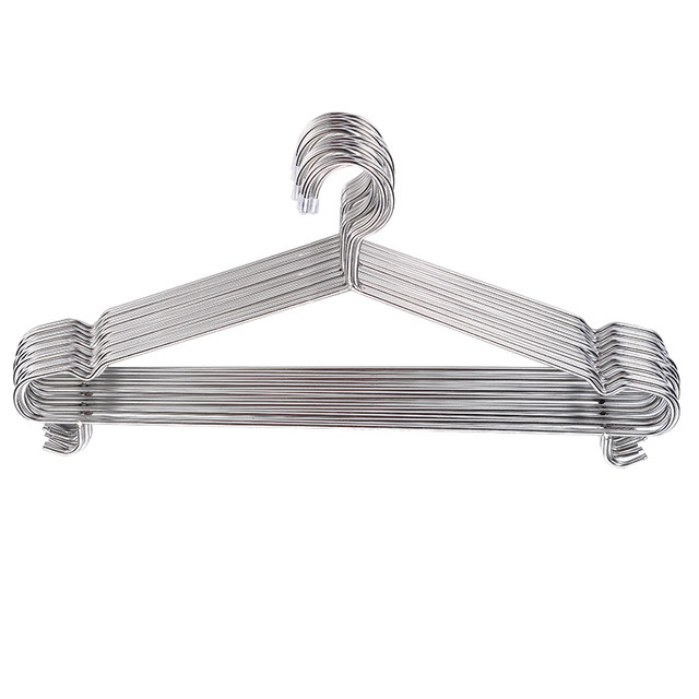 True 304 hooked clothes hanger stainless steel clothes hanger 4mm solid hooked clothes hanger bold house clothes drying rack pants rack clothes support