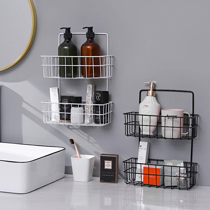 Makeup room shelf-free punch bathroom wall wall wall toilet wall hanging bathroom toilet wall hanging basket
