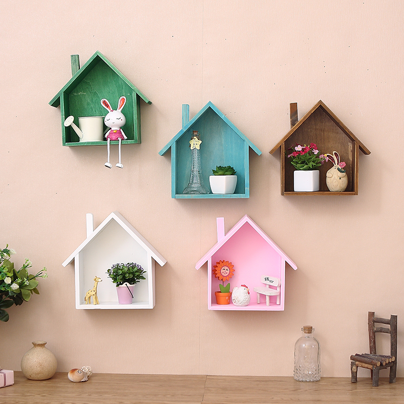 American country retro color small house living room wall decoration wall hanging shelf partition wall decoration wall decoration wall decoration