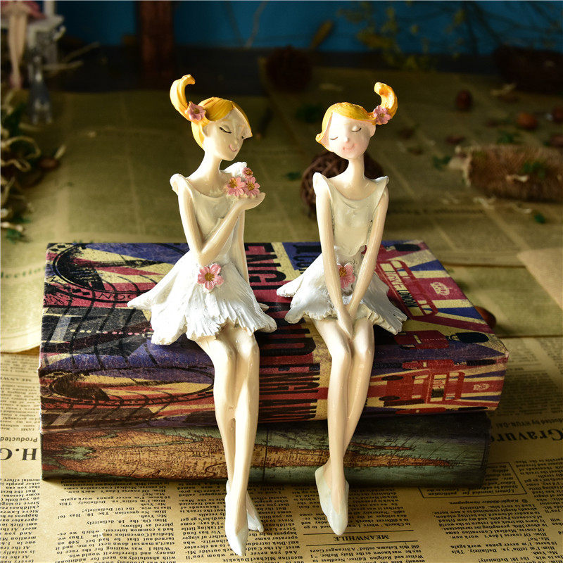 Creative Flowers Fairy Home Clothing Home New House Ornament Pendulum meritocratic Sister Hanging Feet Resin Doll Field Wind