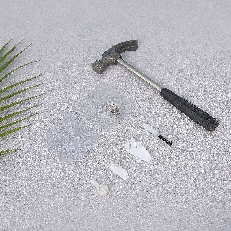 Creative home no trace wall nails Photo wall cross stitch Wall clock Photo frame No trace adhesive hook No trace nail small hammer