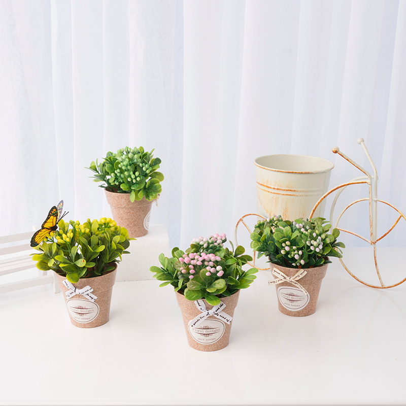 zakka American country fresh and simple lover tears desktop small potted bonsai ornaments simulation flowers and green plants