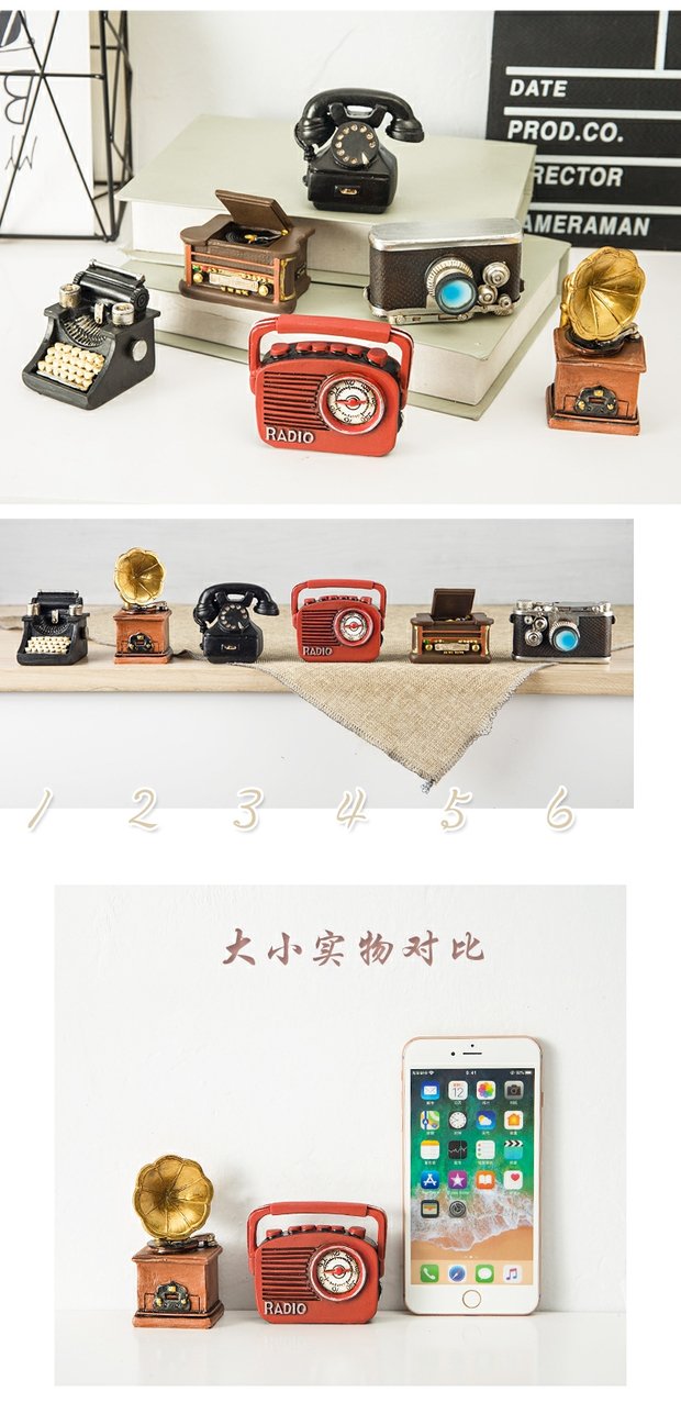 Retro hoài cổ đồ trang trí sắp xếp phòng trang trí máy tính để bàn nhà sáng tạo mô hình phòng ngủ phòng khách tủ dcor phòng ngủ vintage