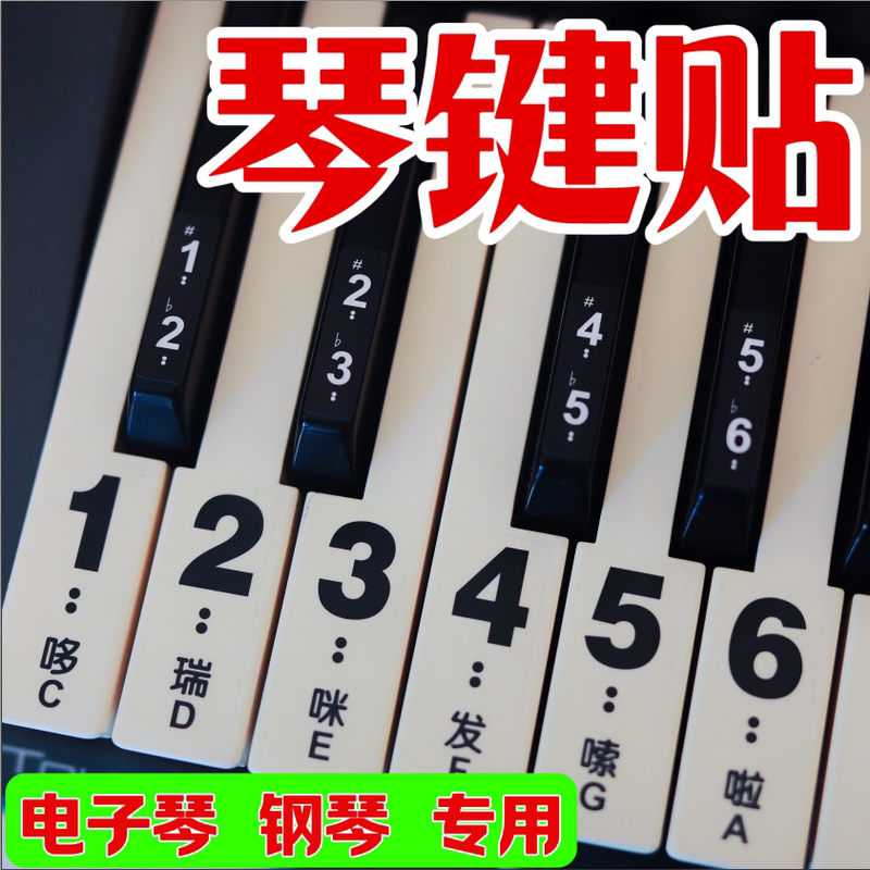 Piano Key Stickers 88-Key Digital Keyboard 61-Key Key Stickers 54-Key 36-Key Large Transparent Universal Digital Keyboard Piano Stickers