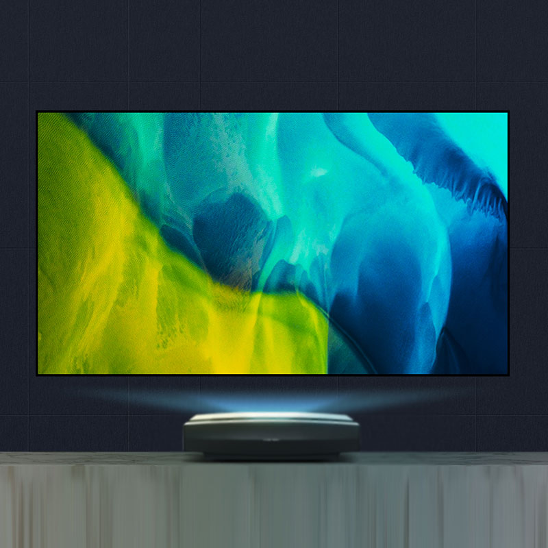 Jingke N4-LR W1 picture frame screen anti-light curtain 100 inch screenless TV laser ultra-short focus projector 120 inch