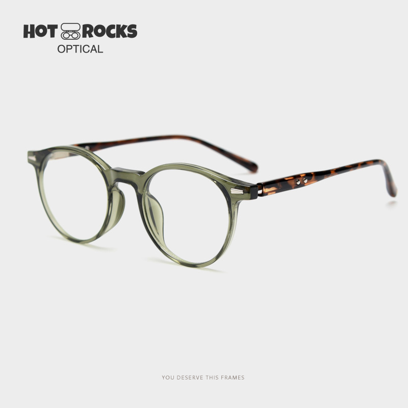 Wooden Boston-Style Prescription Glasses for Men, Round Frame Glasses, Trendy Small Frame Glasses for Women, Prescription Lenses Available