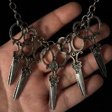 Ножницы, трендовое ожерелье, ретро брендовая цепочка до ключиц подходит для мужчин и женщин, европейский стиль, изысканный стиль