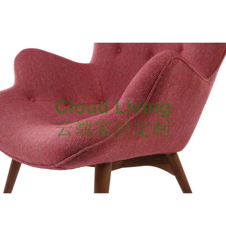 Bắc âu cánh hoa ghế thiết kế vải phòng chờ ghế gỗ rắn đơn giản sofa đơn ngồi có thể ngả pedal đồ nội thất tùy chỉnh