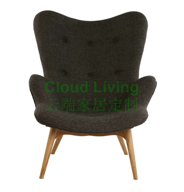 Bắc âu cánh hoa ghế thiết kế vải phòng chờ ghế gỗ rắn đơn giản sofa đơn ngồi có thể ngả pedal đồ nội thất tùy chỉnh