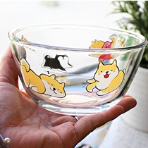 Cute Meow Martian Wang Stars Heat Resistant Glass Bowl Transparent Glass Salad Material Bowl Noodle Bowl microwave oven
