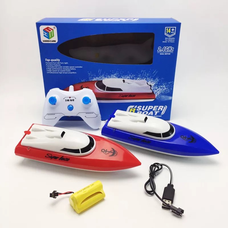 Children Remote Control Boat Ship Speedboat Boat Model Wireless 2 4G Electric Charging Boy Water with light boat Toys