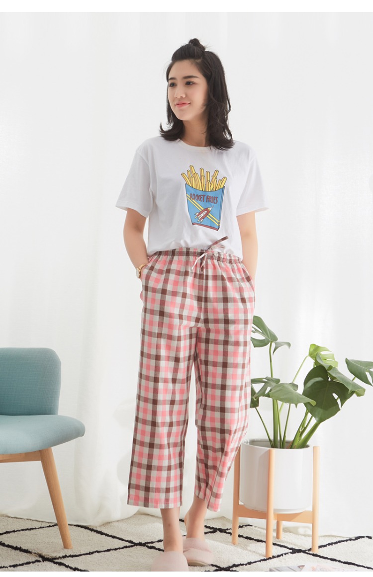Qing Feng Liang cảm giác quý cô mùa thu cotton chín quần quần nhà quần quần sống thoải mái có thể mặc quần short nam