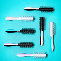 Roll comb hairstylist special macaron comb curly hair comb haircut inner button home blow moulding cylinder roll comb