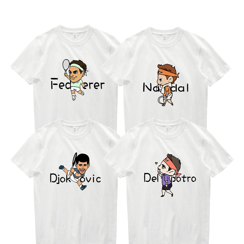 Tennis T-Shirt Short Sleeve Federer Nadal Djokovic Alcaraz Sinner Medvedev