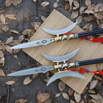 Longquan sword Fang Tian painting halberd Double moon halberd Eighteen-like weapon spear red tassel gun single moon halberd(not opened blade)