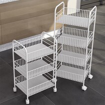 Kitchen rack floor multi-storey trolley mobile household multifunctional vegetable basket storage toilet