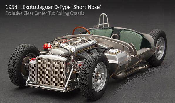 EXOTO XS 1:18 捷豹Jaguar D-Type 骨架版1954 世界跑车锦标赛