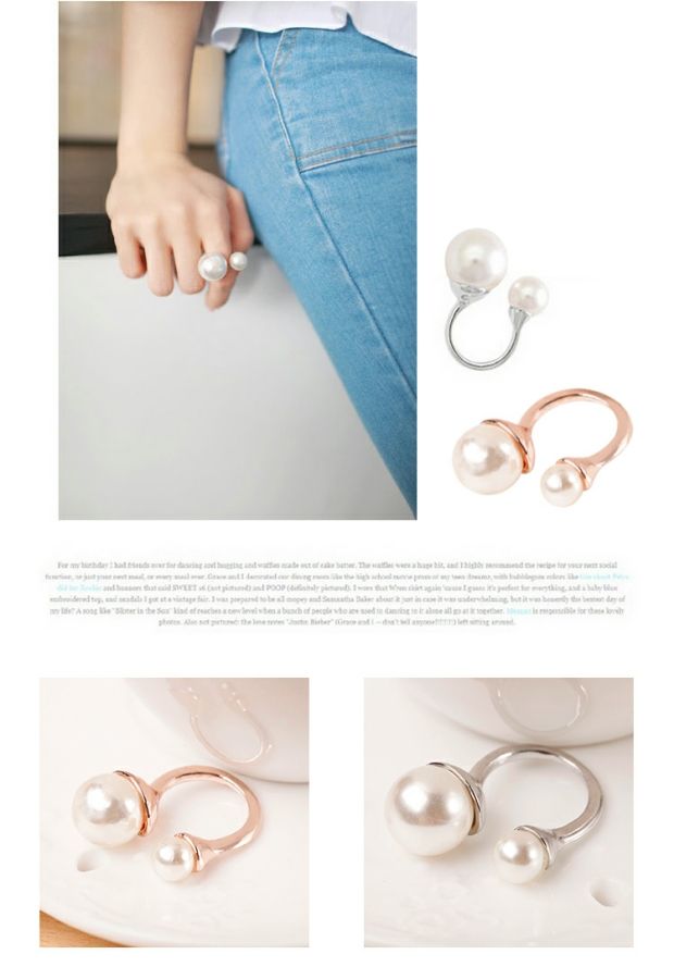Nữ phiên bản Nhật Bản và Hàn Quốc thời trang đơn giản cá tính sinh viên thủy triều kim cương hoa hồng khai trương nhẫn ngón tay phóng đại nhẫn kim tiền pnj