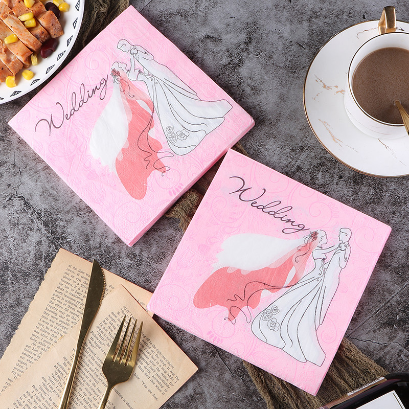 New Printed Napkins Tissue Colored Facial Tissues Wedding Tissues Wedding Cloths Western Placemats B35