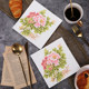 New colorful peony flower printed tissue paper napkin paper Chinese style party pure wood pulp paper
