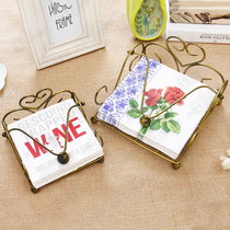 Iron Art Dining Towel Rack Paper Towel Drawing Box Paper Towel Rack New Ancient Bronze Color Bronze Color Retro Iron Art Paper Towel Rack