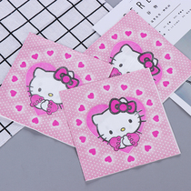New Factory Sale Colorful Napkins Printed Cartoon Paper Towel Personality Face Towel Paper KT Cat B185